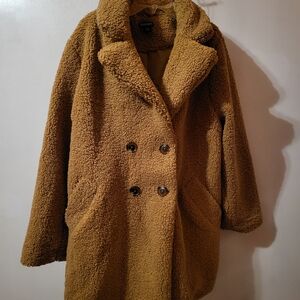 Roaman's Cozy Teddy Jacket in Camel
